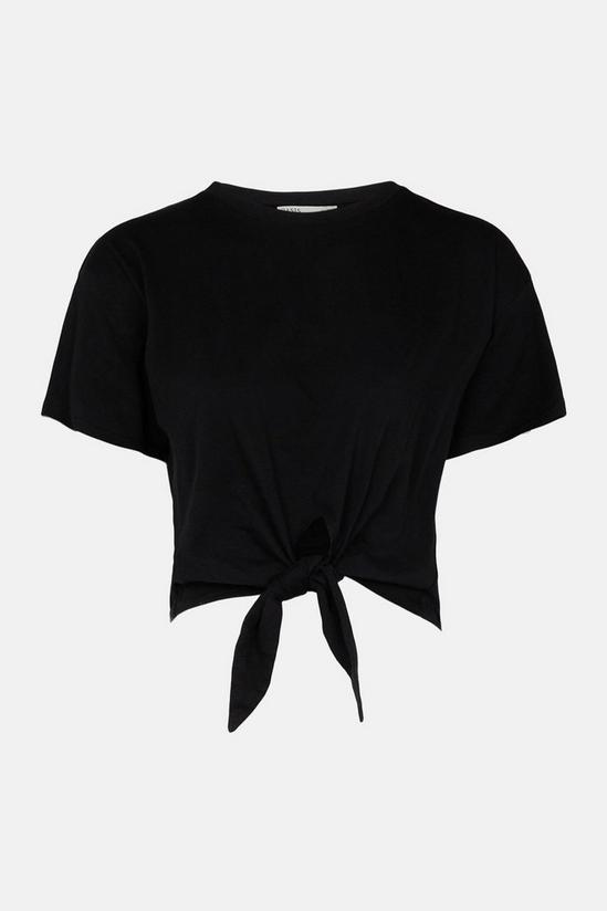 Oasis Linen Mix Tie Front T Shirt 5