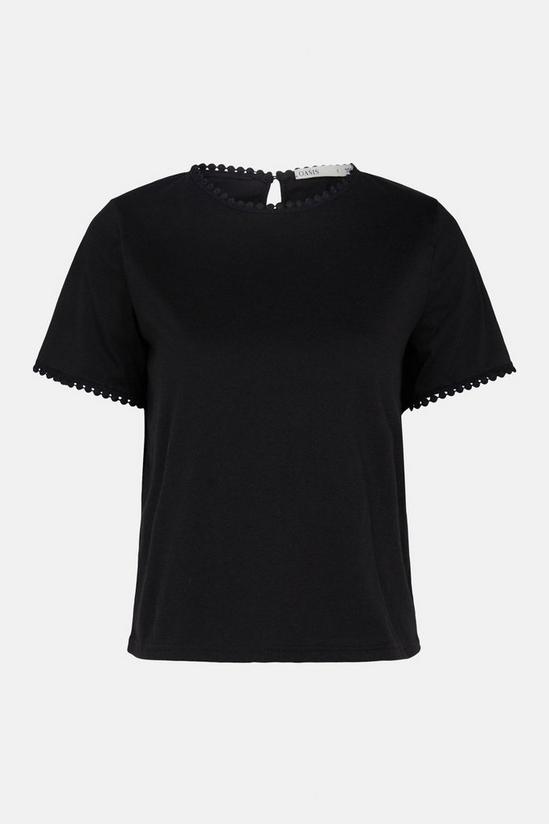 Oasis Linen Mix Scallop Trim T Shirt 5