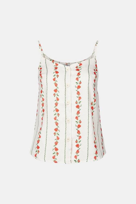 Oasis Linen Look Button Through Floral Cami 5