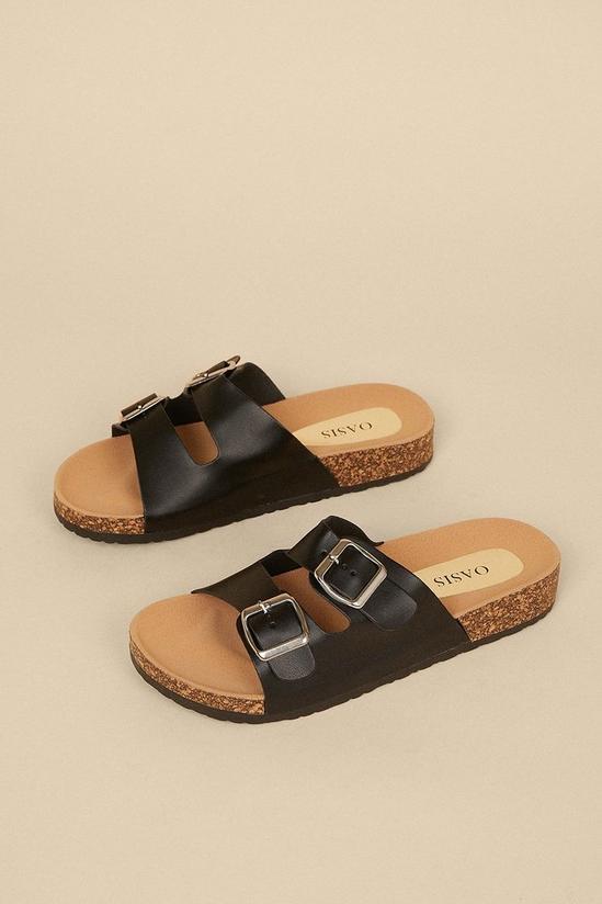 Oasis Double Buckle Footbed Slider 2