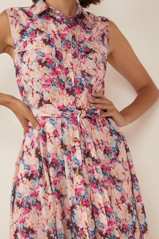 Oasis Linen Look Floral Shirt Dress 2