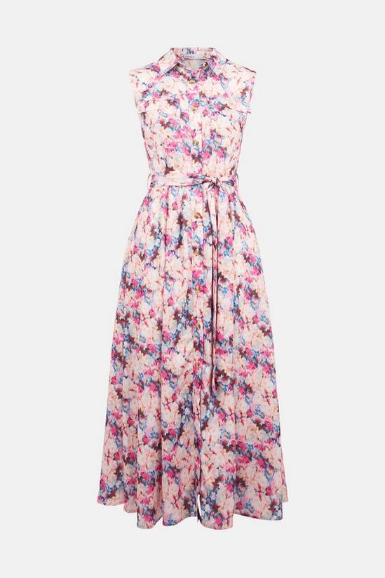 Oasis Linen Look Floral Shirt Dress 5