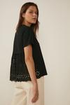 Oasis Broderie Mix Woven Back T Shirt thumbnail 1