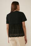 Oasis Broderie Mix Woven Back T Shirt thumbnail 3
