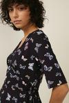 Oasis Butterfly Print Jersey Wrap Top thumbnail 1
