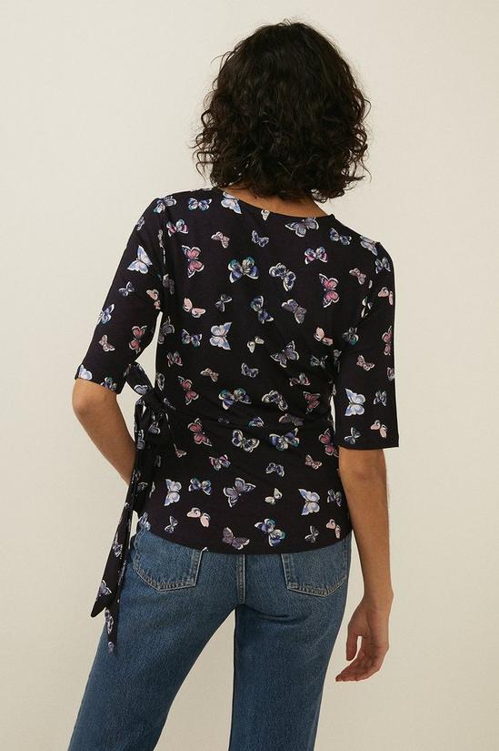 Oasis Butterfly Print Jersey Wrap Top 3