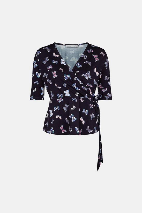 Oasis Butterfly Print Jersey Wrap Top 5