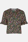 Oasis Darcey Ditsy Print Frill Sleeve T Shirt thumbnail 5