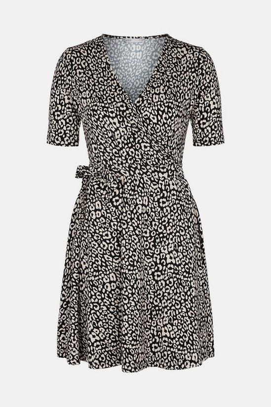 Oasis Leopard Fixed Wrap Jersey Mini Dress 5