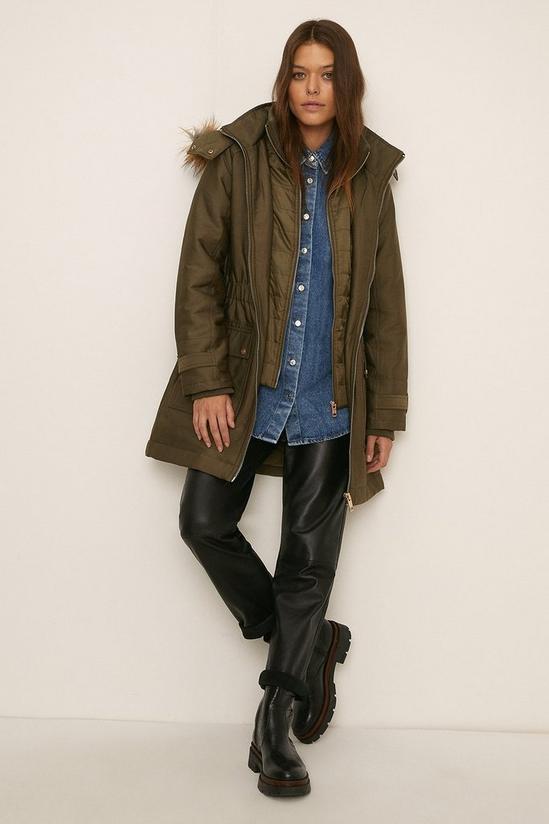 Oasis Premium Fur Hood Padded Winter Parka Coat 1