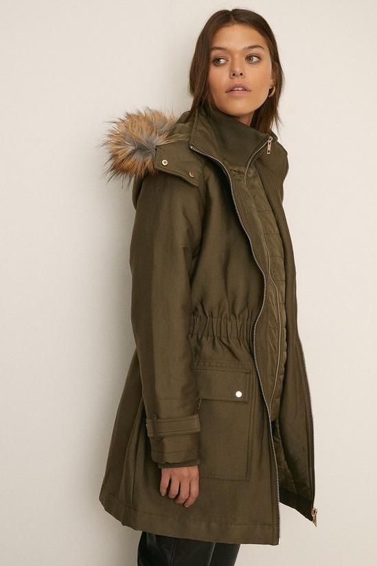 Oasis Premium Fur Hood Padded Winter Parka Coat 2