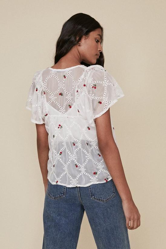 Oasis Rose Embroidered Chiffon Blouse 3