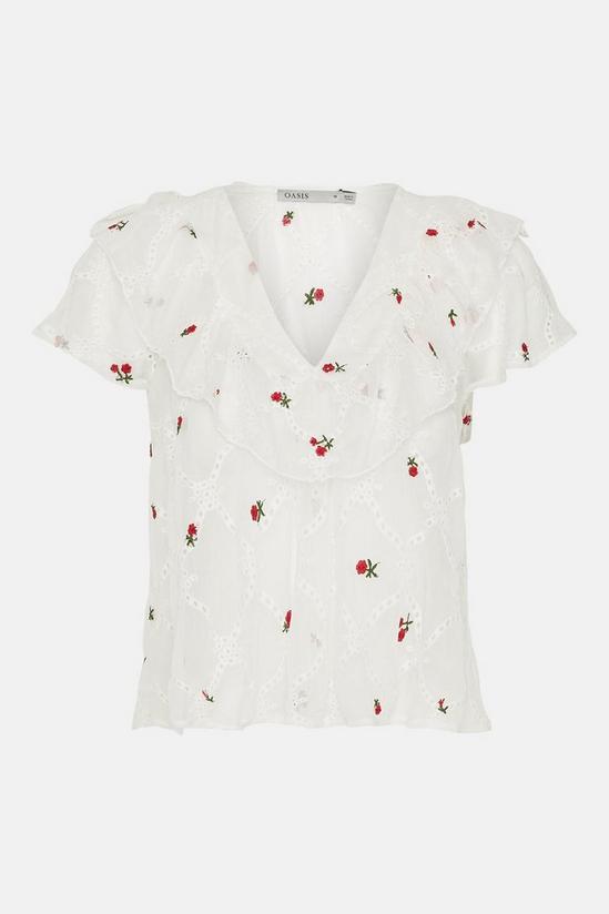 Oasis Rose Embroidered Chiffon Blouse 4