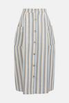 Oasis Button Through Striped Midi Skirt thumbnail 5