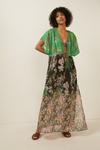Oasis Contrast Floral Tiered Maxi Beach Dress thumbnail 2