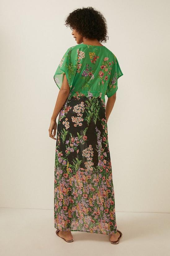 Oasis Contrast Floral Tiered Maxi Beach Dress 3