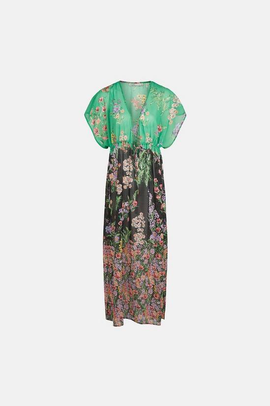 Oasis Contrast Floral Tiered Maxi Beach Dress 5