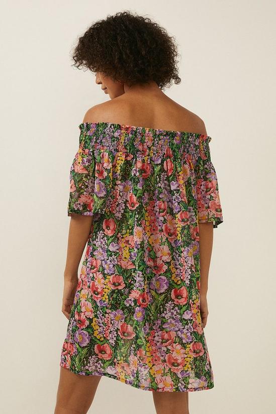 Oasis All Over Floral Shirred Bardot Dress 3