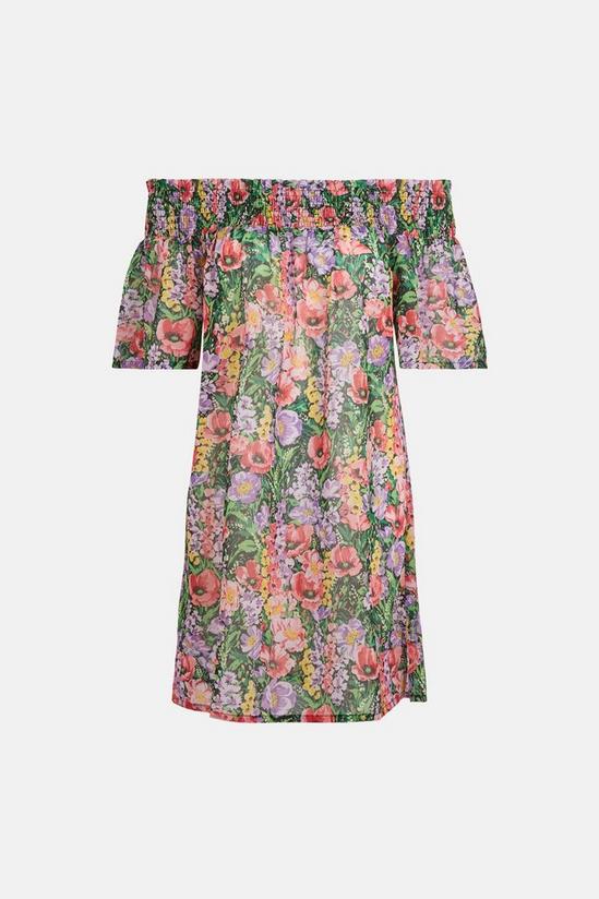 Oasis All Over Floral Shirred Bardot Dress 5