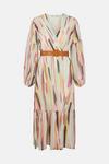 Oasis Coloured Striped Print Belted Midi Dress thumbnail 5