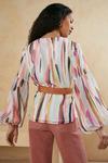 Oasis Stripe Printed Belted Wrap Top thumbnail 3
