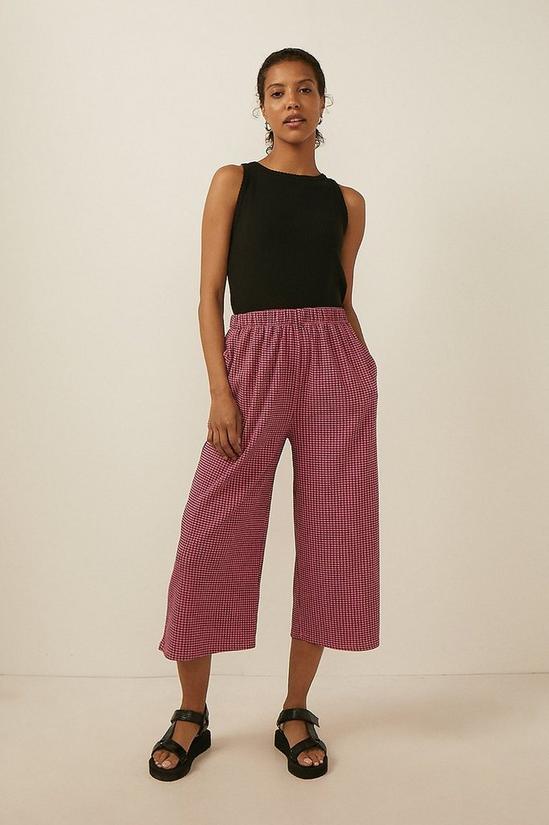 Oasis Check Textured Jersey Trouser 1