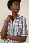 Oasis Pocket Detail Striped Belted Top thumbnail 4