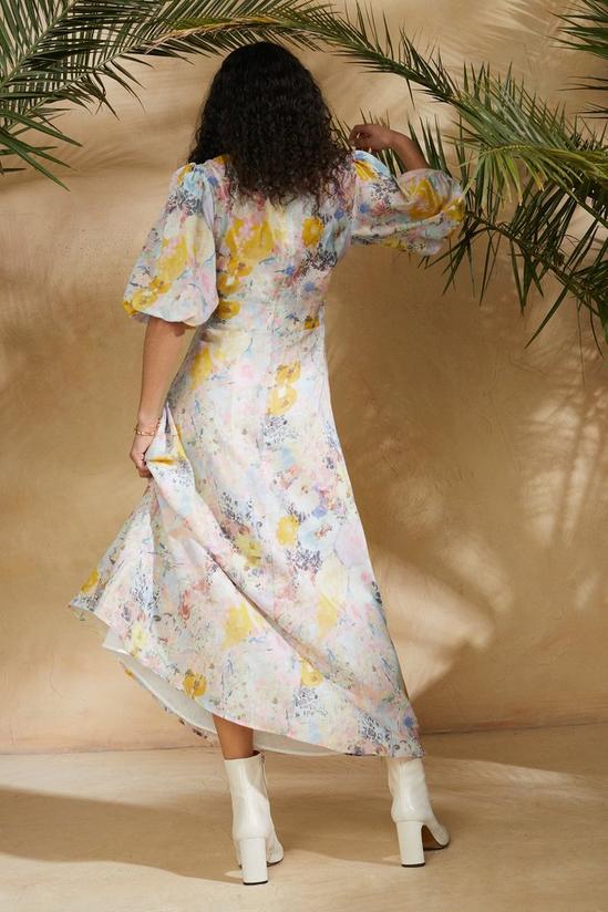 Oasis Painted Floral Midi Tea Dress 3