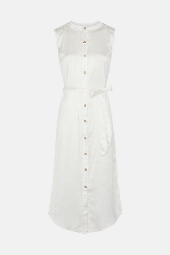 Oasis Tie Button Sleeveless Shirt Dress 4