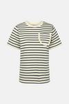 Oasis Stripe Ruffle Pocket T Shirt thumbnail 5
