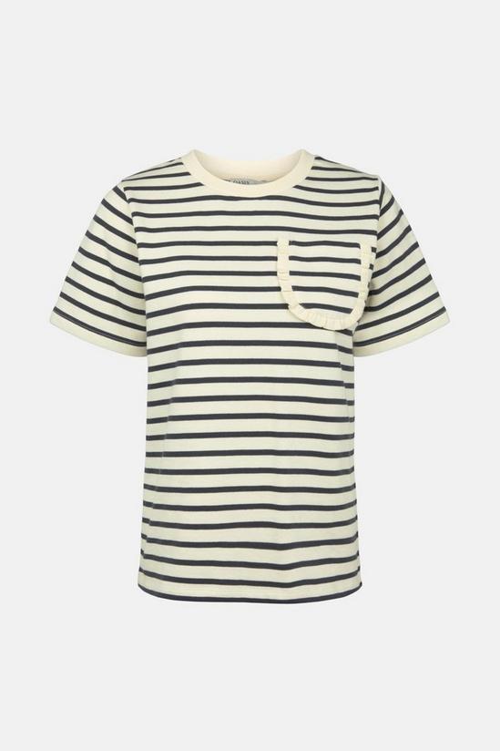 Oasis Stripe Ruffle Pocket T Shirt 5