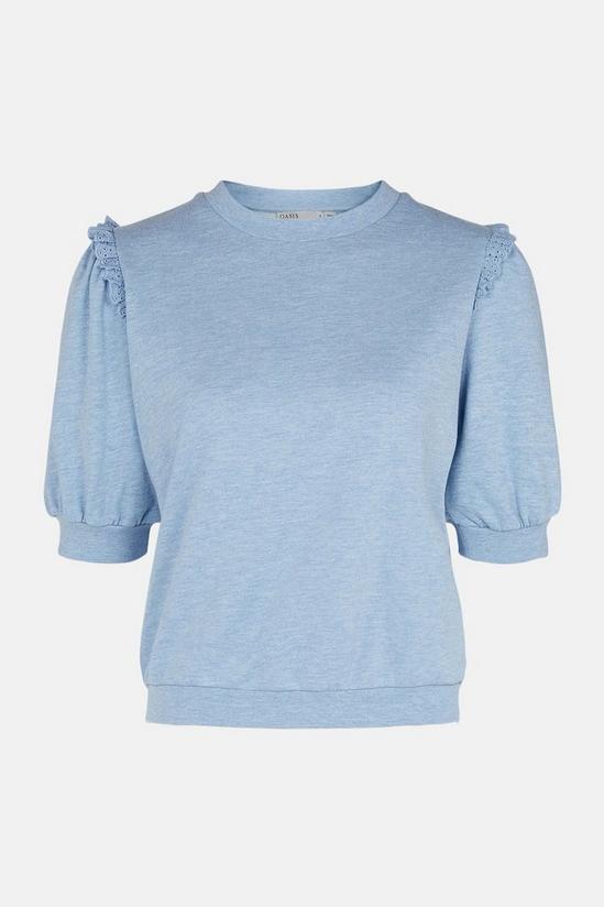 Oasis Melange Broderie Frill T Shirt 5