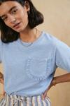 Oasis Melange Ruffle Pocket T Shirt thumbnail 1