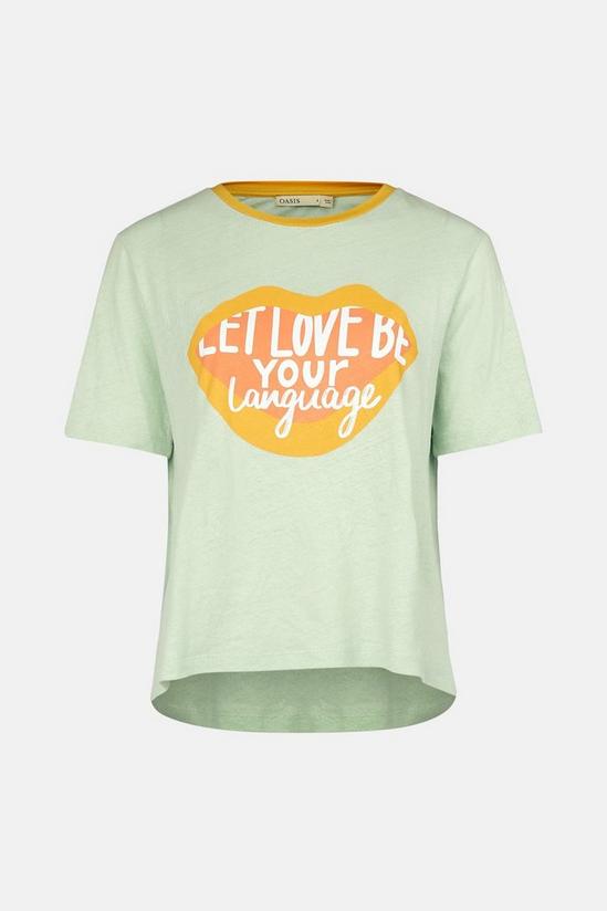 Oasis Let Love Be Your Language Printed T Shirt 5