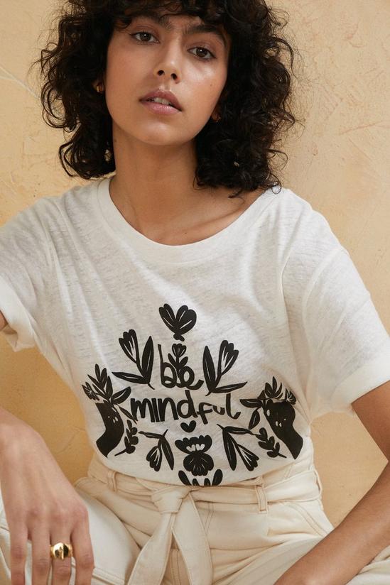 Oasis Be Mindful Puff Print T Shirt 1