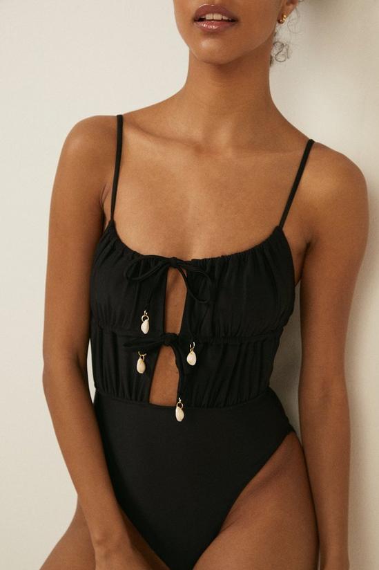 Oasis Double Tie Front Shell Trim Swimsuit 2