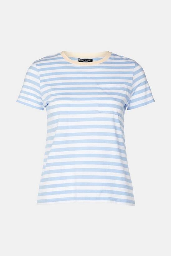 Oasis Contrast Neck Pocket Stripe T Shirt 5