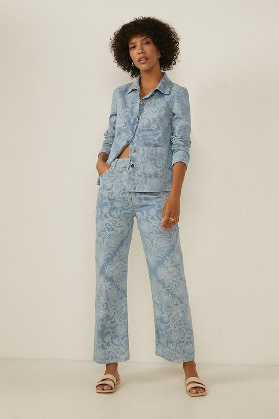 Oasis Paisley Printed Wide Leg Cropped Jean 1