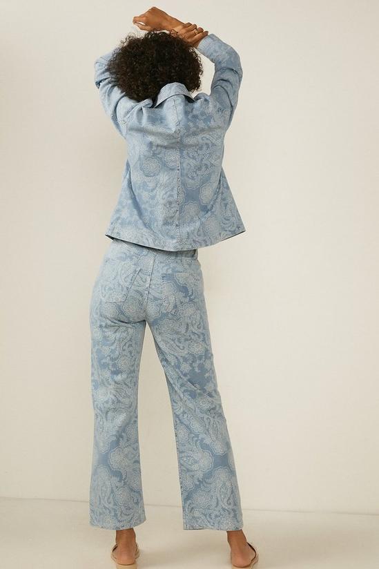 Oasis Paisley Printed Wide Leg Cropped Jean 3