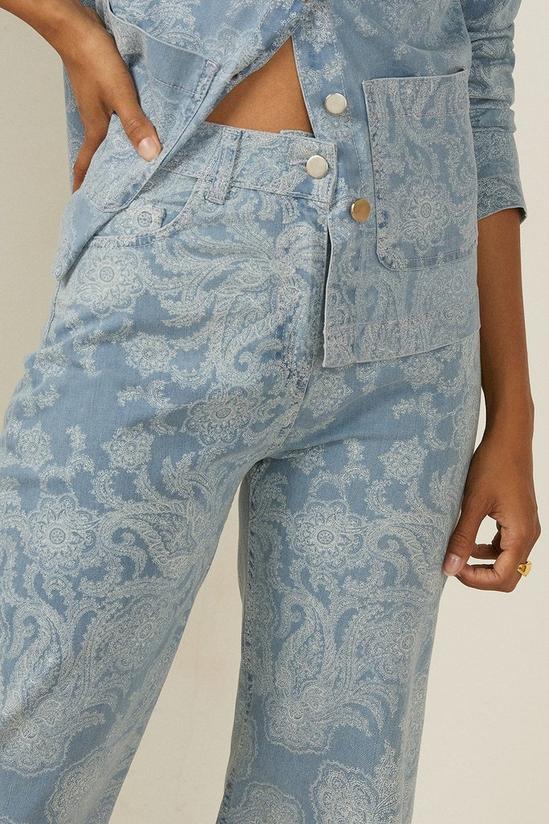 Oasis Paisley Printed Wide Leg Cropped Jean 4