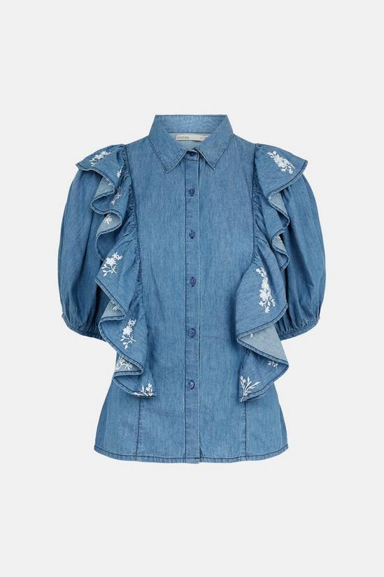 Oasis Ruffle Embroidered Detail Shirt 5
