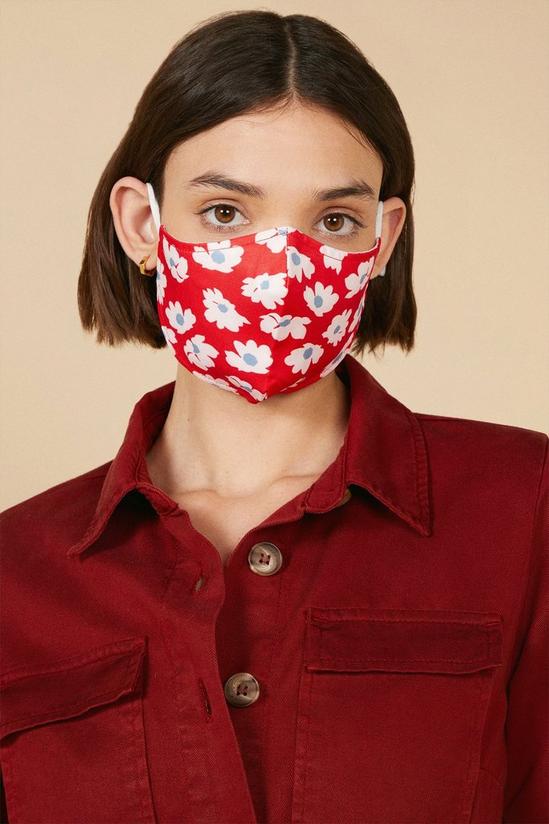 Oasis Reusable Red Floral Face Mask With Filter 1