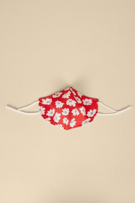 Oasis Reusable Red Floral Face Mask With Filter 2