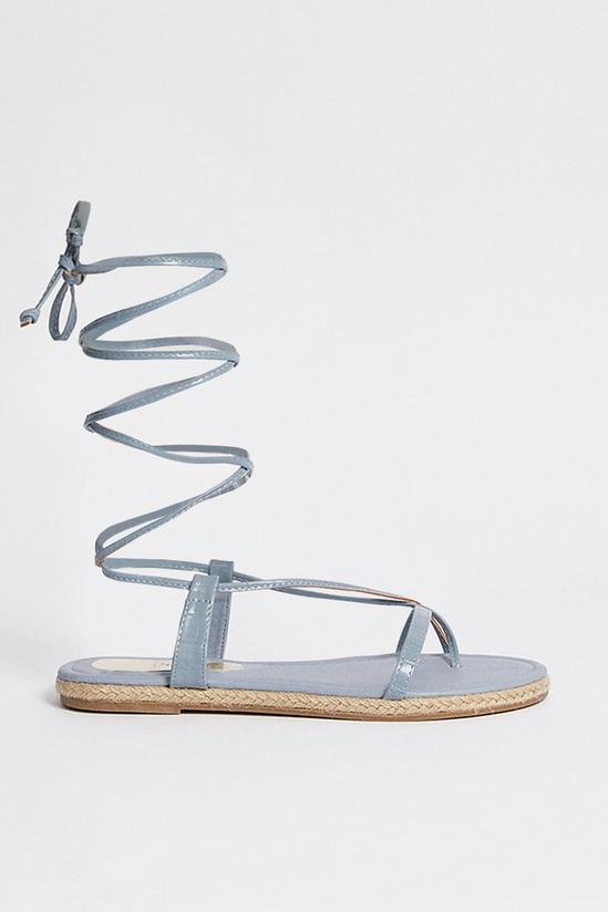 Oasis Jute Trim Tie Up Flat Sandal 1