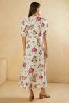 Oasis Rose Floral Puff Sleeve Midi Dress thumbnail 3