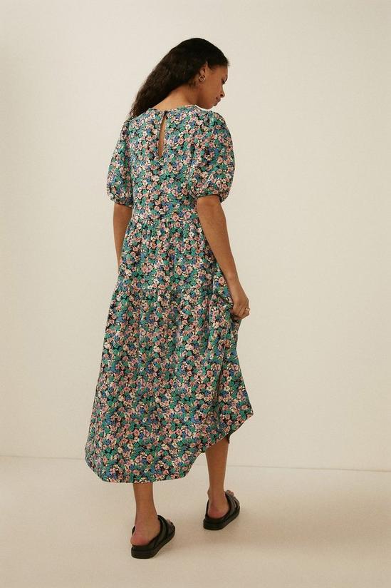 Oasis Crinkle Floral Tiered Midi Dress 3