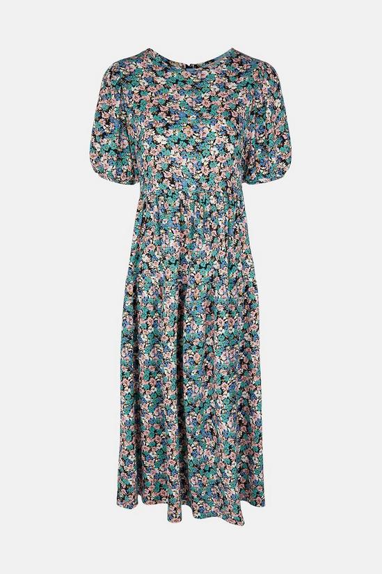 Oasis Crinkle Floral Tiered Midi Dress 5