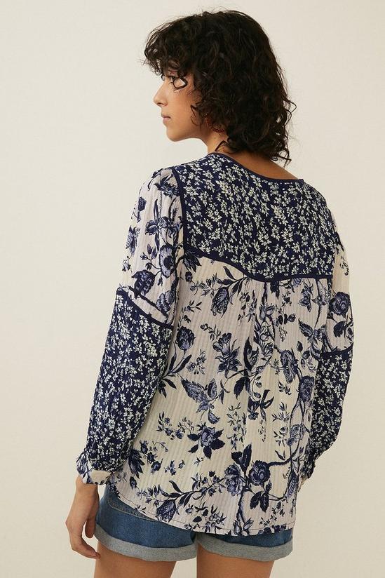Oasis Patched Print Detail Blouse 3