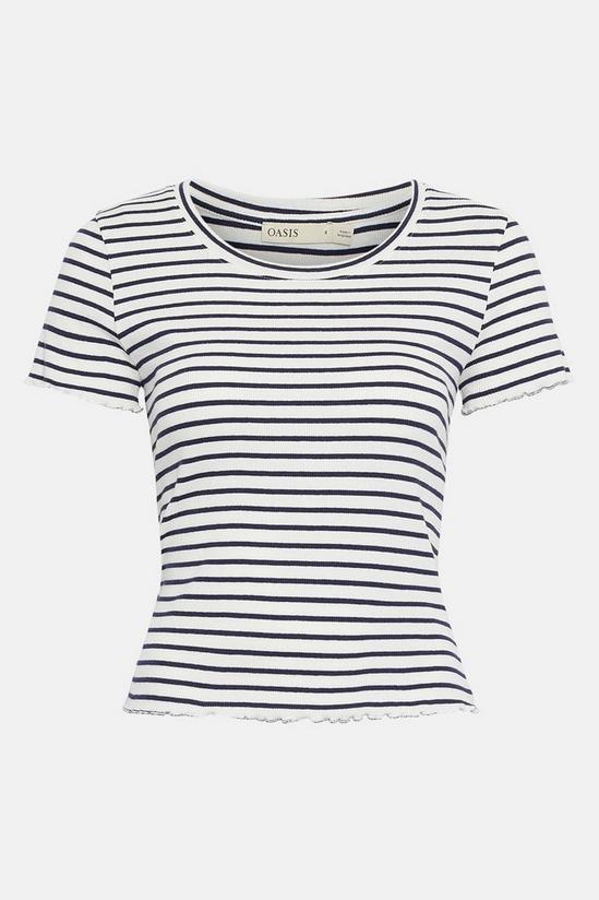Oasis Cotton Stripe Rib Scoop Neck T Shirt 5