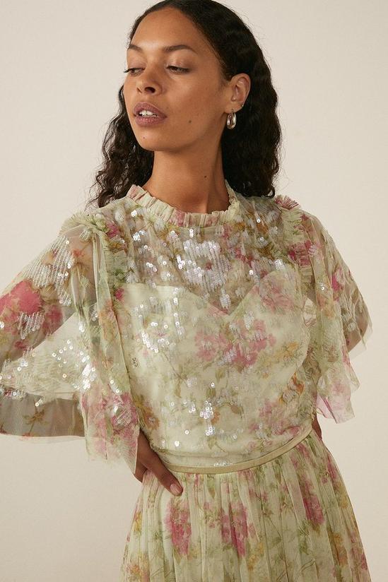 Oasis Embellished Muted Floral Maxi Dress 2